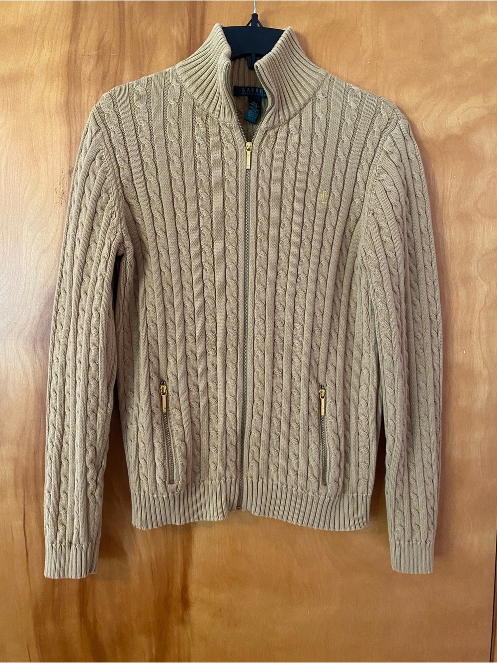 Ralph Lauren Women’s Cable Zip-Up Sweater - Beige